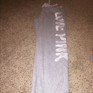 Pink oversized sweatpants.